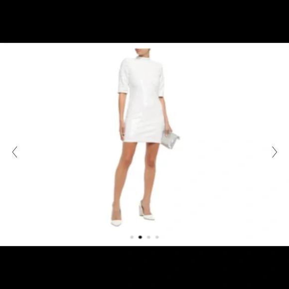 alice and olivia white sequin dress Alice + Olivia White Sequin Dress